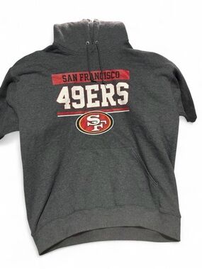NFL Team Apparel San Francisco 49ers Dark Gray Charcoal Hoodie Sweatshirt L